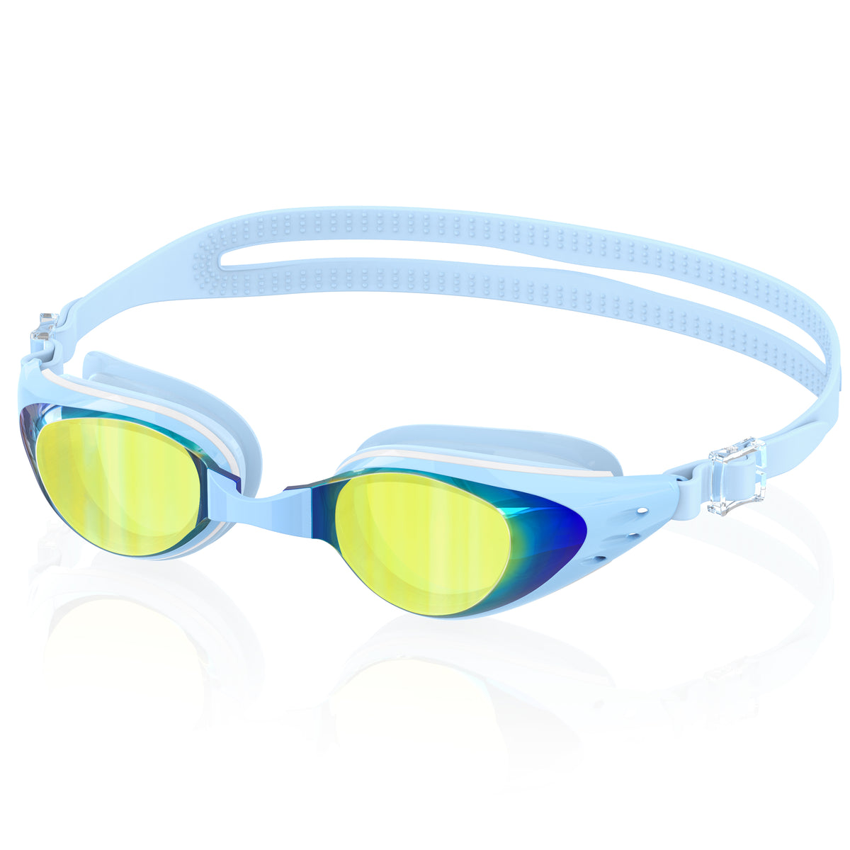 Ambienden Swimming Goggles Women/Men Anti-Fog Self-Adjustment Silicone