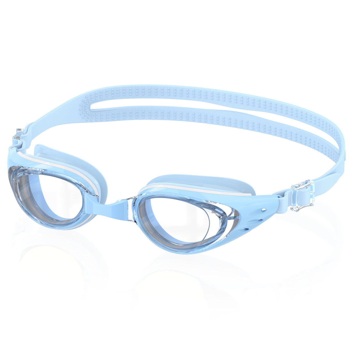 Ambienden Swimming Goggles Women/Men Anti-Fog Self-Adjustment Silicone