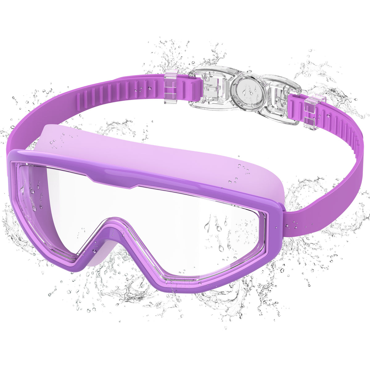 Ambienden Children's Diving Goggles, Anti-Fog UV Protection, Wide Angle Vision, 1-Click Adjustment, Silicone Seal, Unisex Swimming Goggles Children 3-12 Years