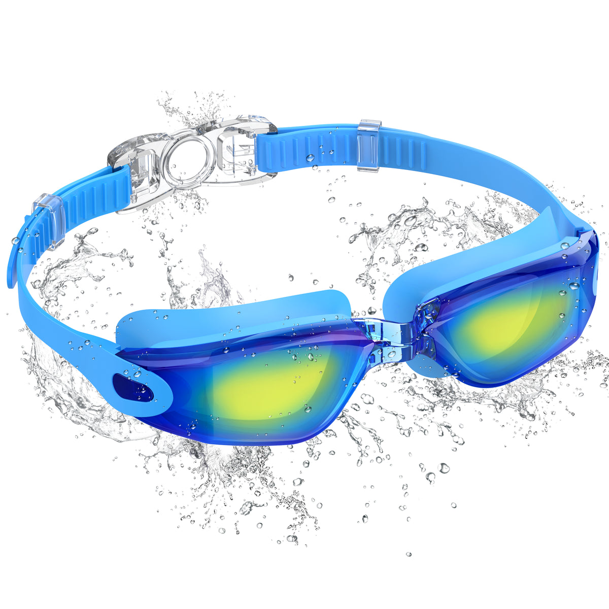 Ambienden Adult Swimming Pool Goggles, Anti-Fog Waterproof White UV Protection