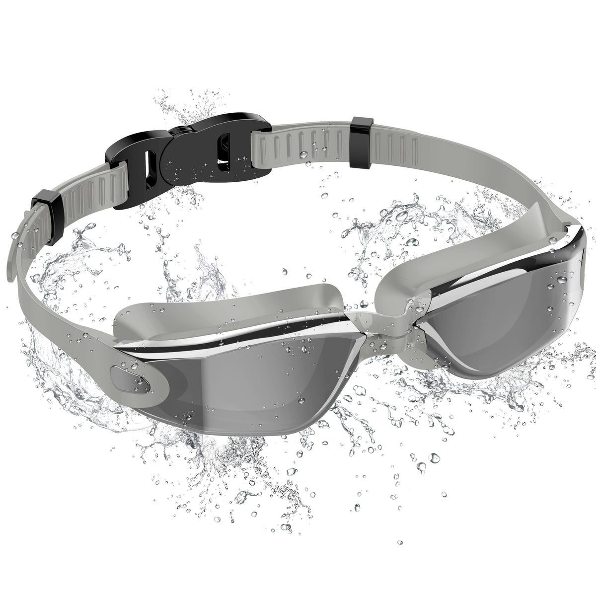 Ambienden Adult Swimming Pool Goggles, Anti-Fog Waterproof White UV Protection