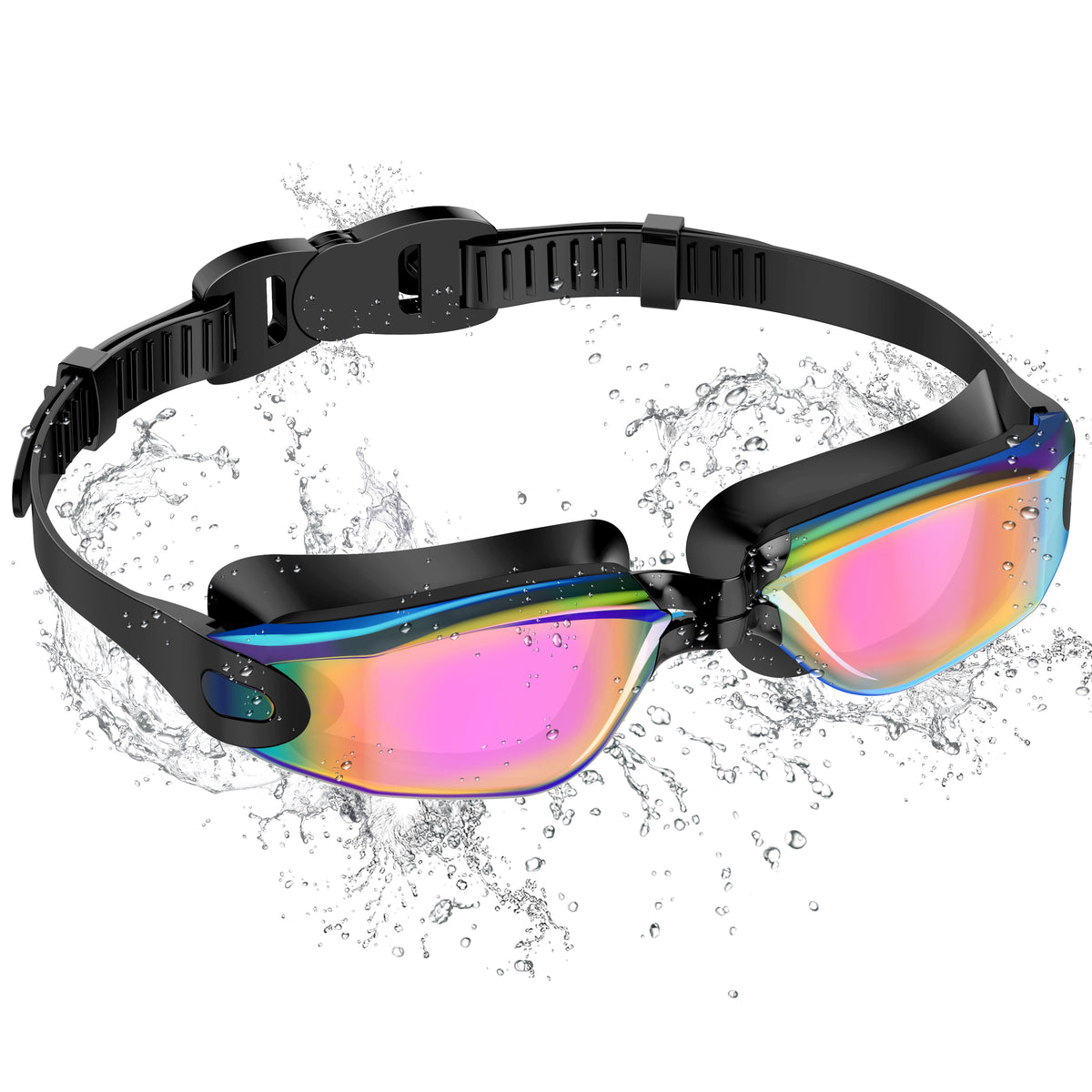 Ambienden Adult Swimming Pool Goggles, Anti-Fog Waterproof White UV Protection
