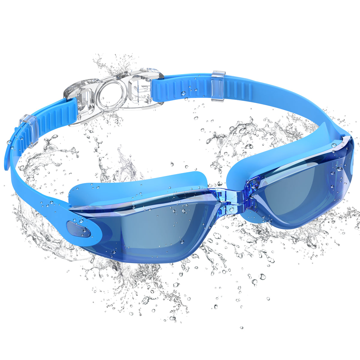 Ambienden Adult Swimming Pool Goggles, Anti-Fog Waterproof White UV Protection