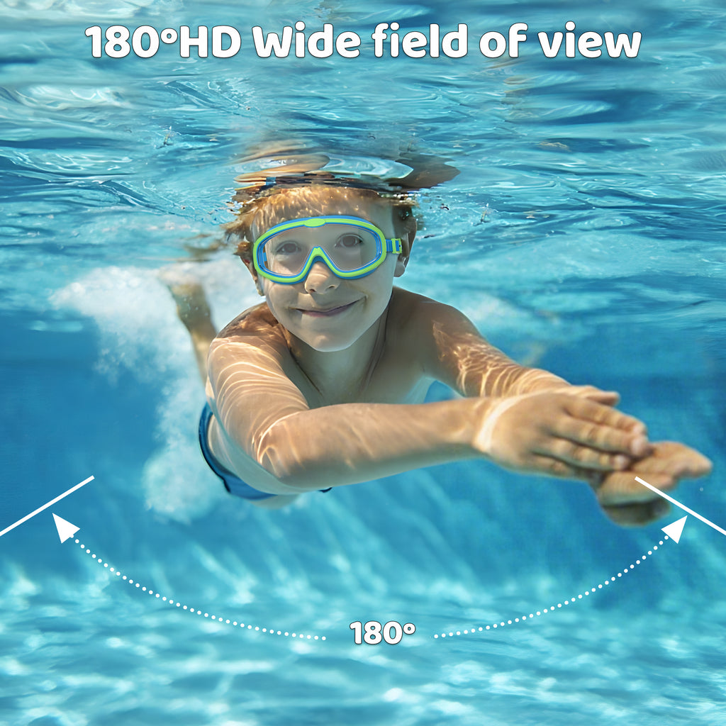 Ambienden 2Pcs Set Swimming Goggles Kids 3-14 Years Anti-Fog