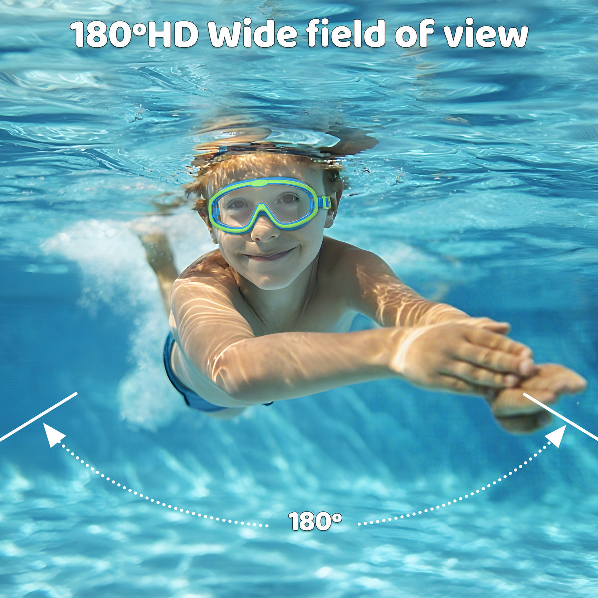 Ambienden 2Pcs Set Swimming Goggles Kids 3-14 Years Anti-Fog
