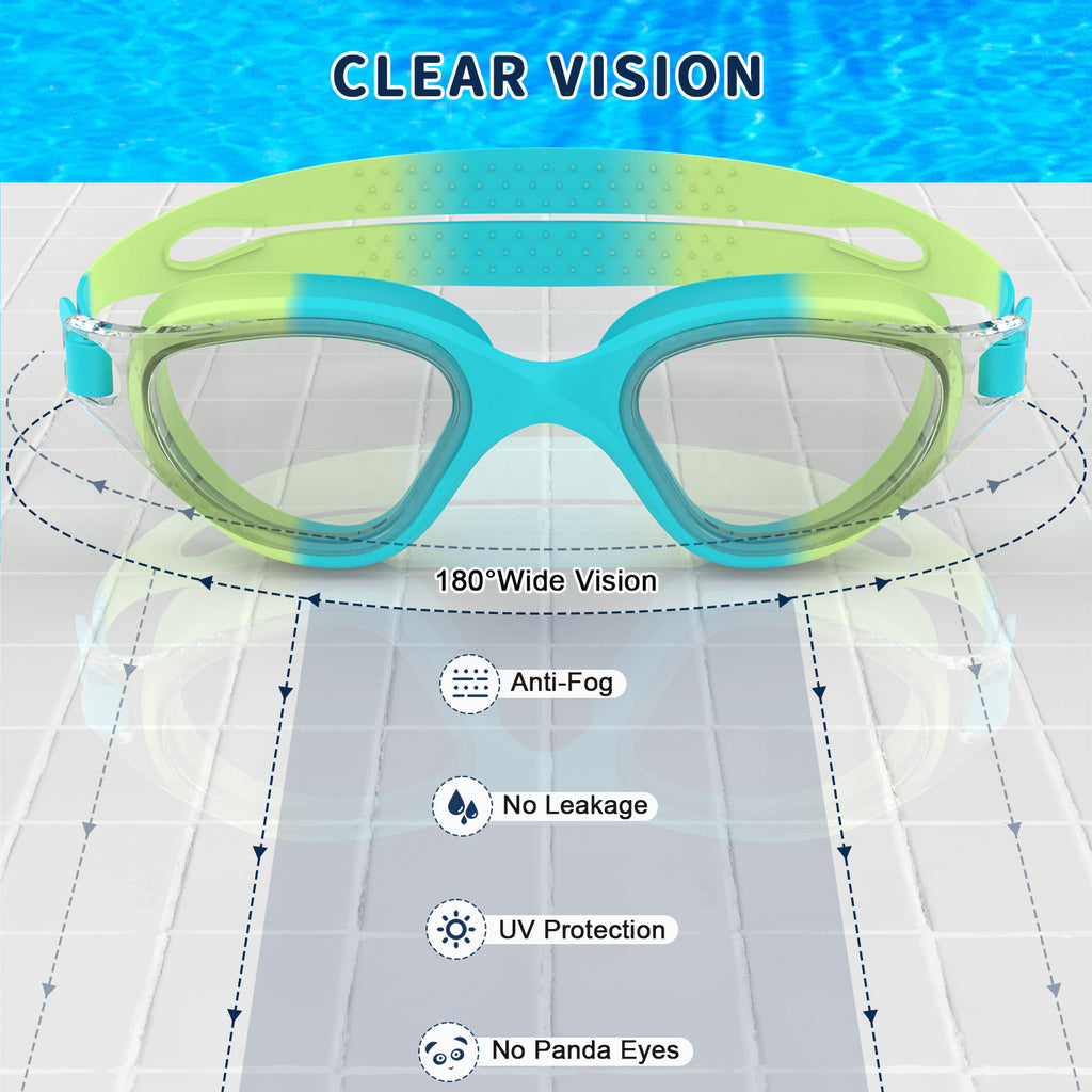 Ambienden Swimming Goggles Children 3-14 Years Anti-Fog 180° HD