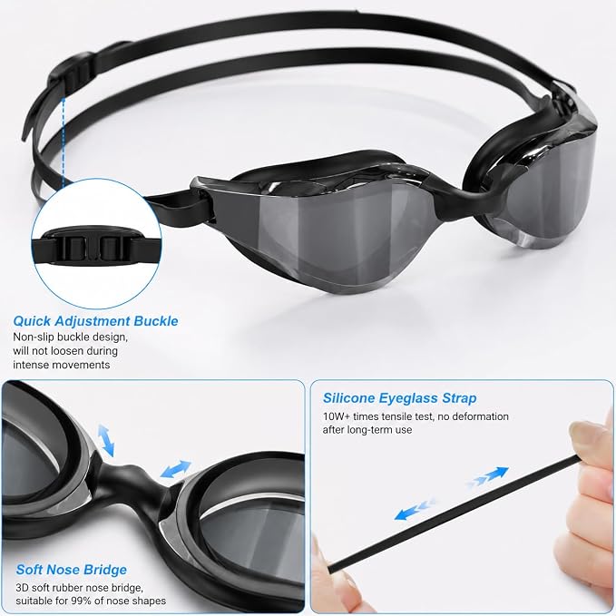 Ambienden Adult Waterproof Anti-Fog UV Protection Diving Goggles