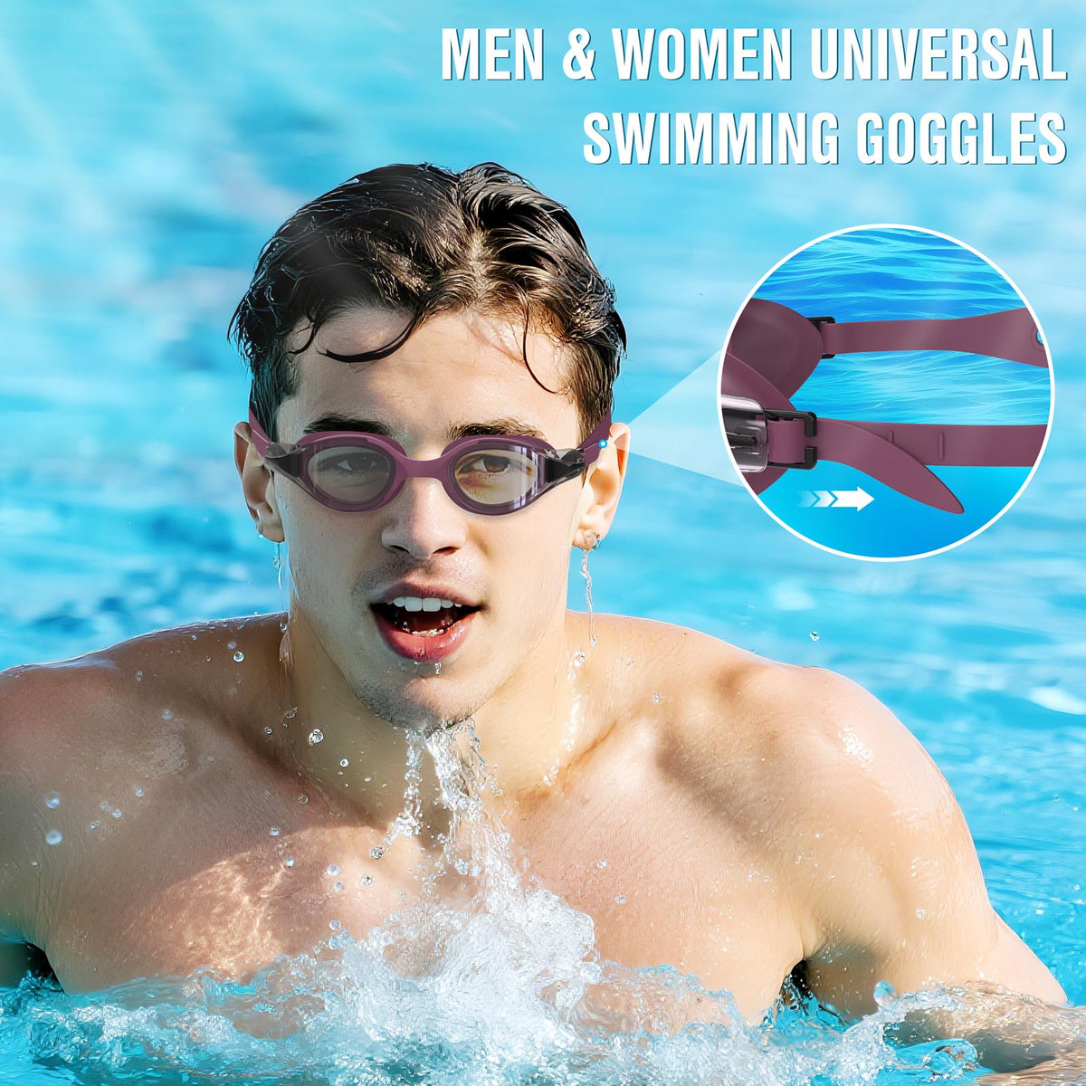 Ambienden Swimming Goggles Women/Men Anti-Fog Comfort Fit Waterproof