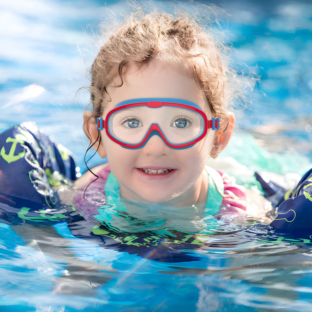 Ambienden 2Pcs Set Swimming Goggles Kids 3-14 Years Anti-Fog