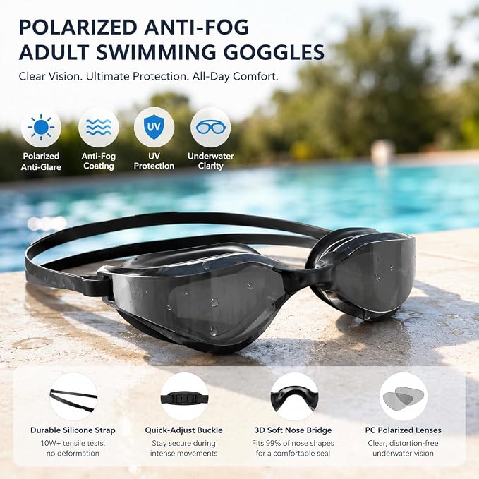 Ambienden Adult Waterproof Anti-Fog UV Protection Diving Goggles