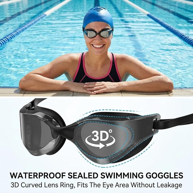 Ambienden Adult Waterproof Anti-Fog UV Protection Diving Goggles