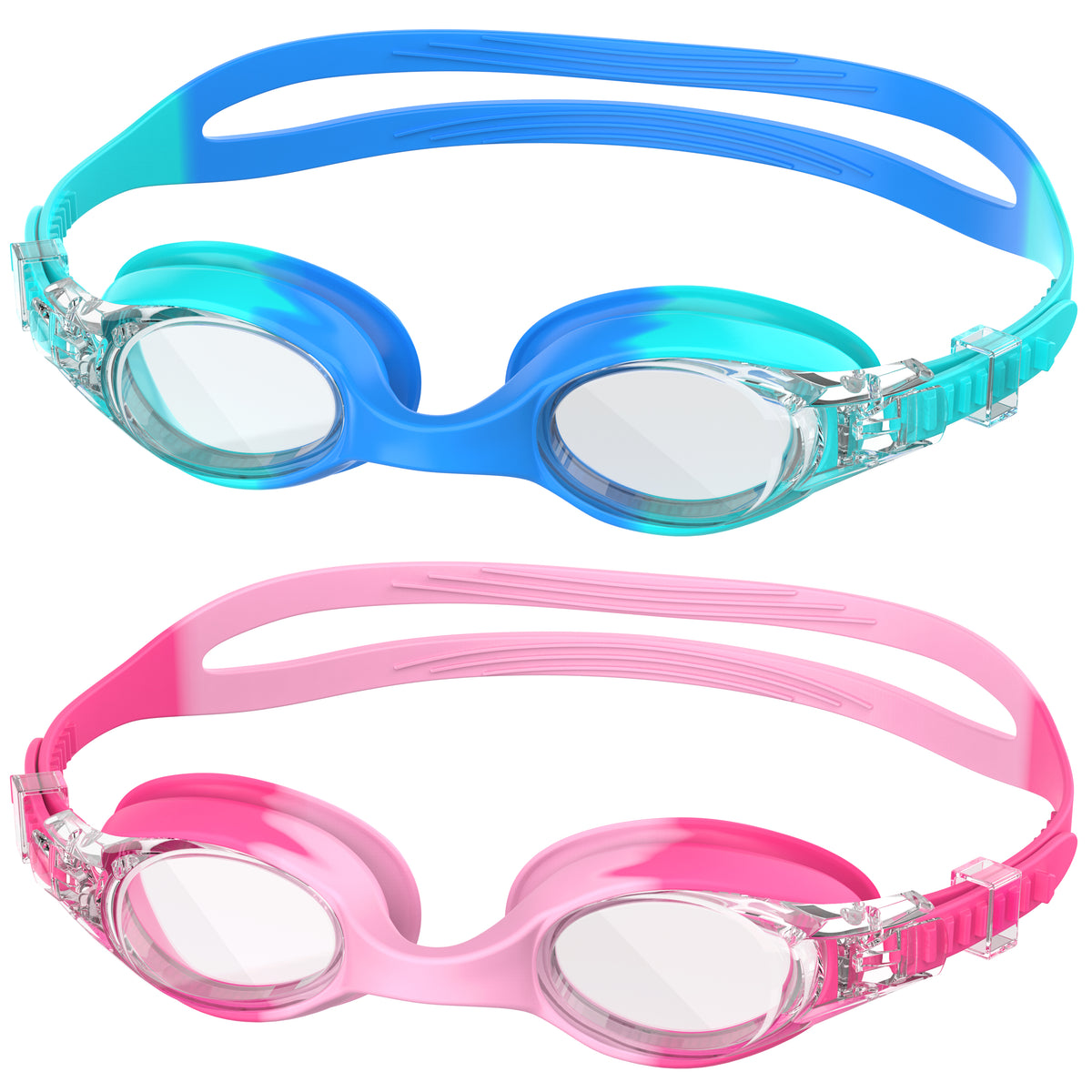 Ambienden Children's Diving Goggles, High Definition Anti-Fog, UV Protection, Children's Swimming Goggles with Quick Adjust Strap, Silicone Seal, Unisex with Small Frame, Swimming Goggles Children 3-14 Years