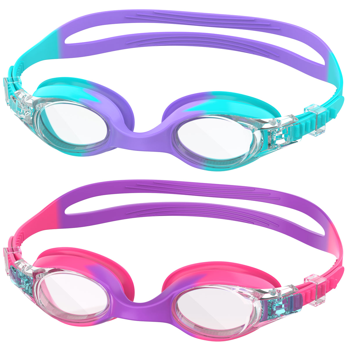Ambienden Children's Diving Goggles, High Definition Anti-Fog, UV Protection, Children's Swimming Goggles with Quick Adjust Strap, Silicone Seal, Unisex with Small Frame, Swimming Goggles Children 3-14 Years