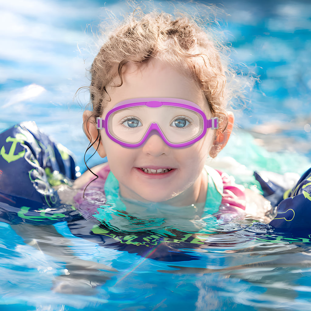 Ambienden 2Pcs Set Swimming Goggles Kids 3-14 Years Anti-Fog