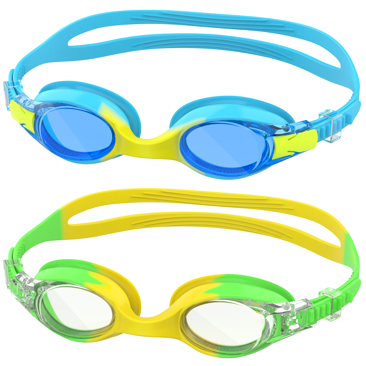 Ambienden Children's Diving Goggles, High Definition Anti-Fog, UV Protection, Children's Swimming Goggles with Quick Adjust Strap, Silicone Seal, Unisex with Small Frame, Swimming Goggles Children 3-14 Years