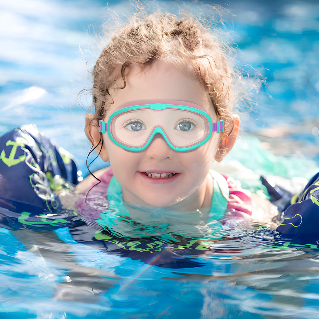 Ambienden 2Pcs Set Swimming Goggles Kids 3-14 Years Anti-Fog